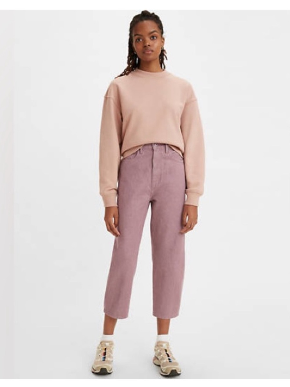 Levi’s Made & Crafted Barrel Crop Jeans in Lavender Fields 26